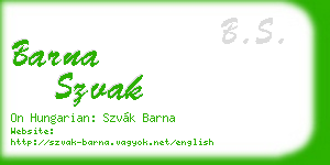 barna szvak business card